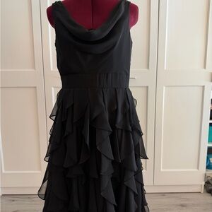 Elegant Black Ruffled Dress
